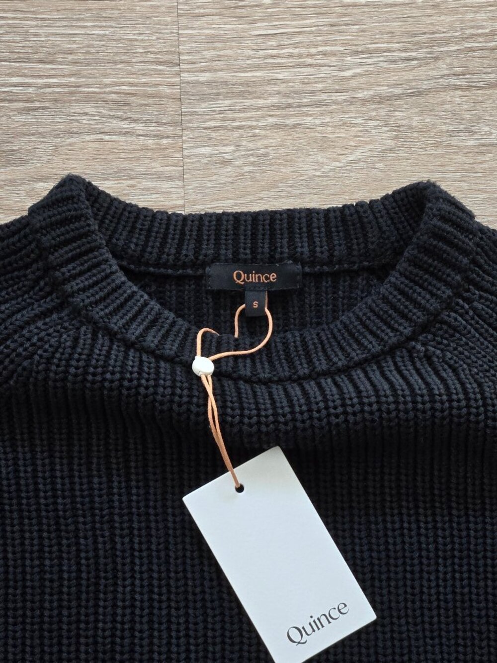 Quince Organic Cotton Fisherman Crew Sweater Black Small New With Tags Classic - Picture 14 of 16